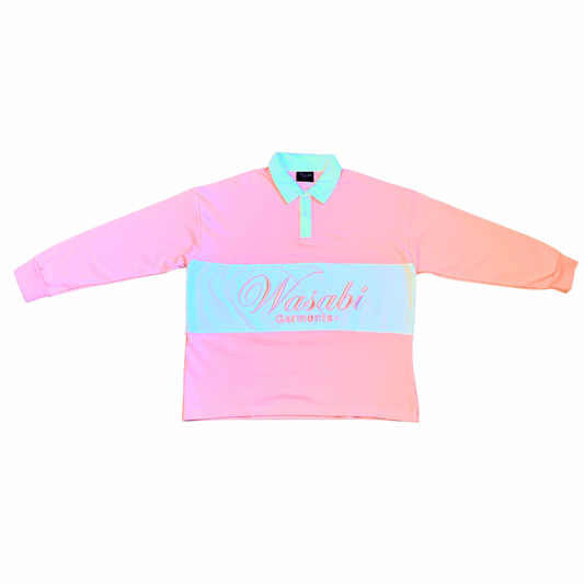 Pink & White Rugby Polo